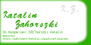 katalin zahorszki business card